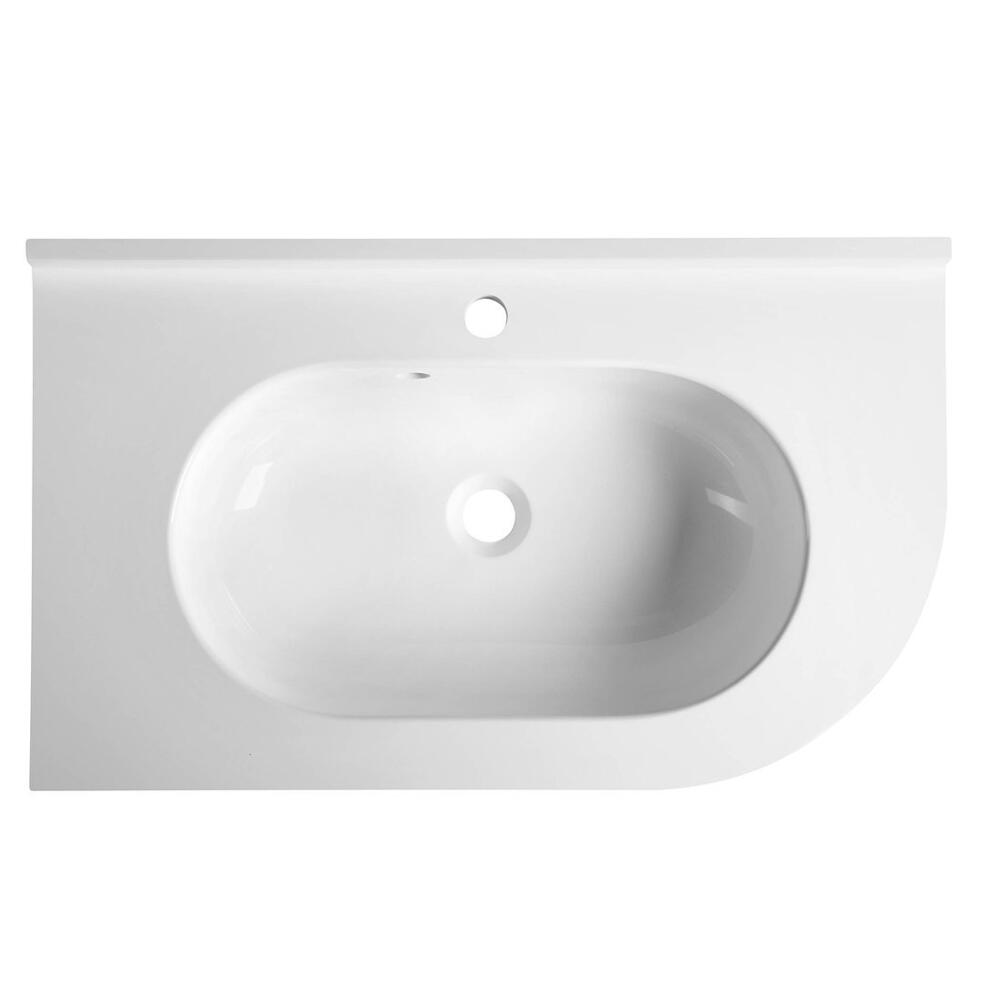 PULSE Gussmarmor-Waschtisch 75x45cm, links, weiß