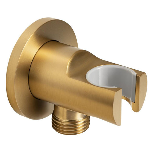 Duschanschluss mit Handbrausehalter, gold matt