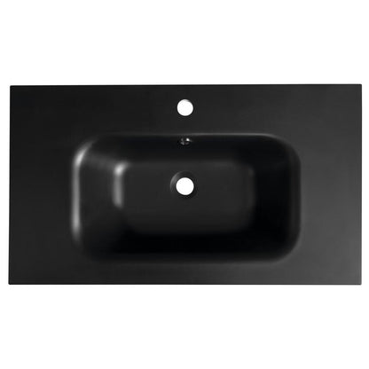 SIDRA Gussmarmor-Waschtisch 81x46cm, schwarz matt