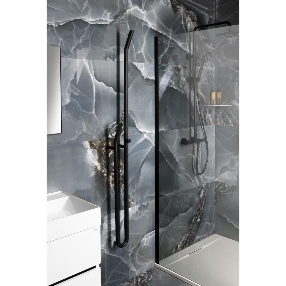 DUOPASSO Handtuchtrockner elektrisch mit Zeitschaltuhr, 122x1700mm, 45 W, Schwarz matt