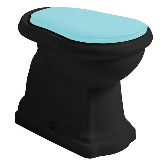 RETRO WC Becken 38,5x59cm, Abgang senkrecht, schwarz matt