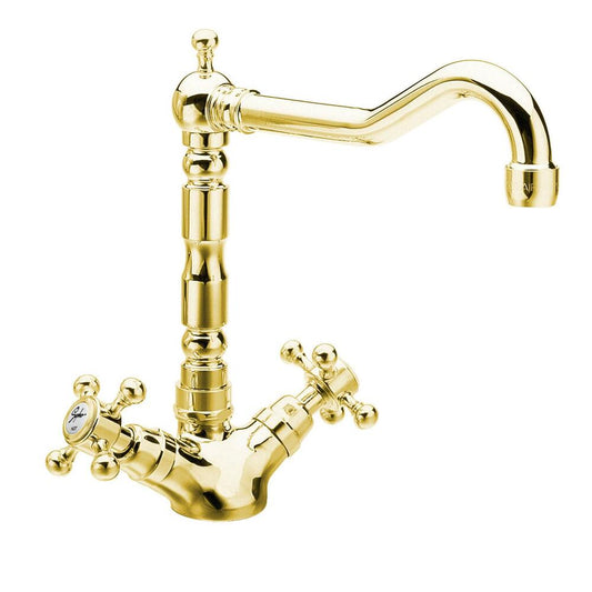 ANTEA Küchenarmatur mit Retro-Einlauf, 240mm, Gold