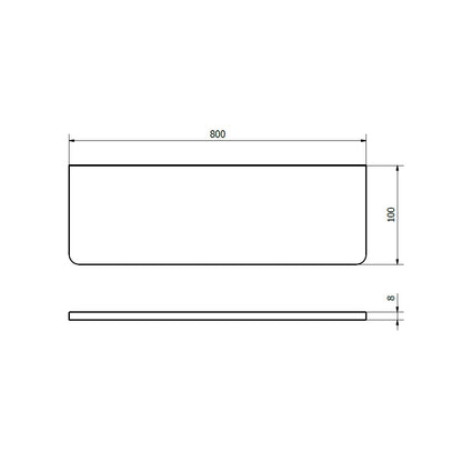 Ablage 800x100x8mm, Klarglas
