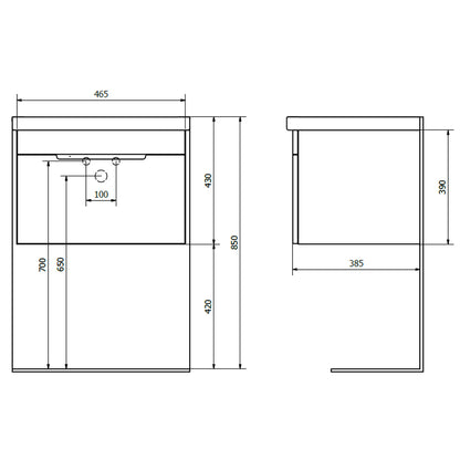 ELLA Unterschrank 46,5x39x38,5cm, weiß