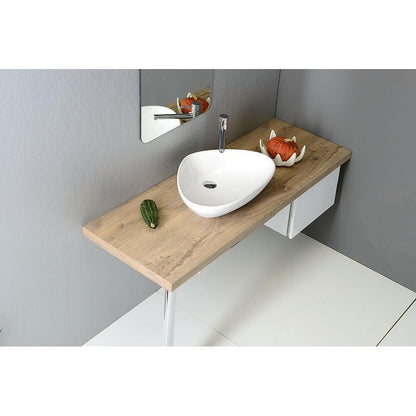 TERUEL Keramik-Waschtisch 59x39 cm, Weiß