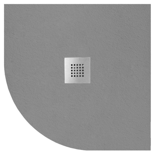 MITIA Gussmarmor-Duschwanne, Viertelkreis, R550, 90x90x2,6cm, grau