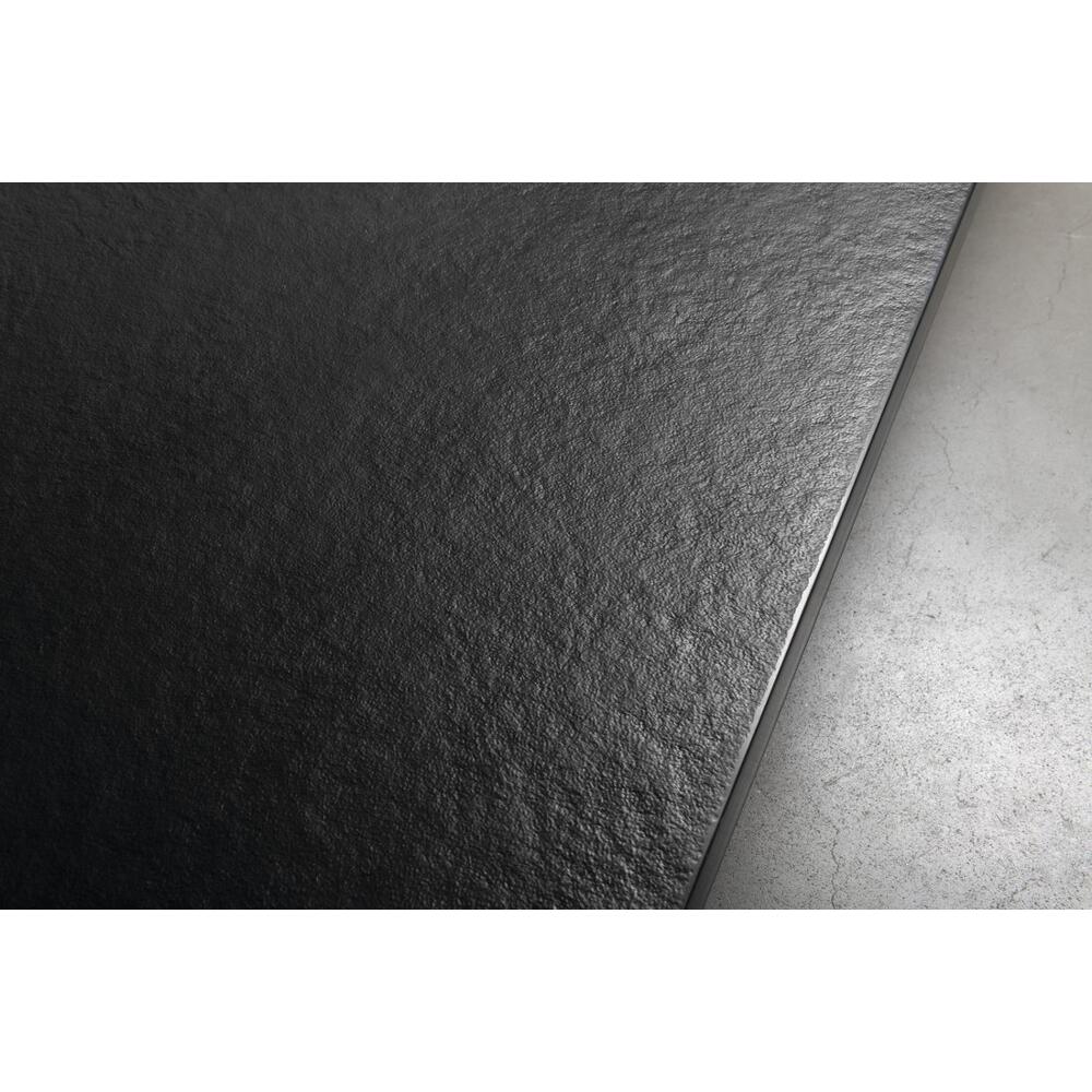 TRENECA Gussmarmor-Duschwanne 110x90cm, schwarz matt