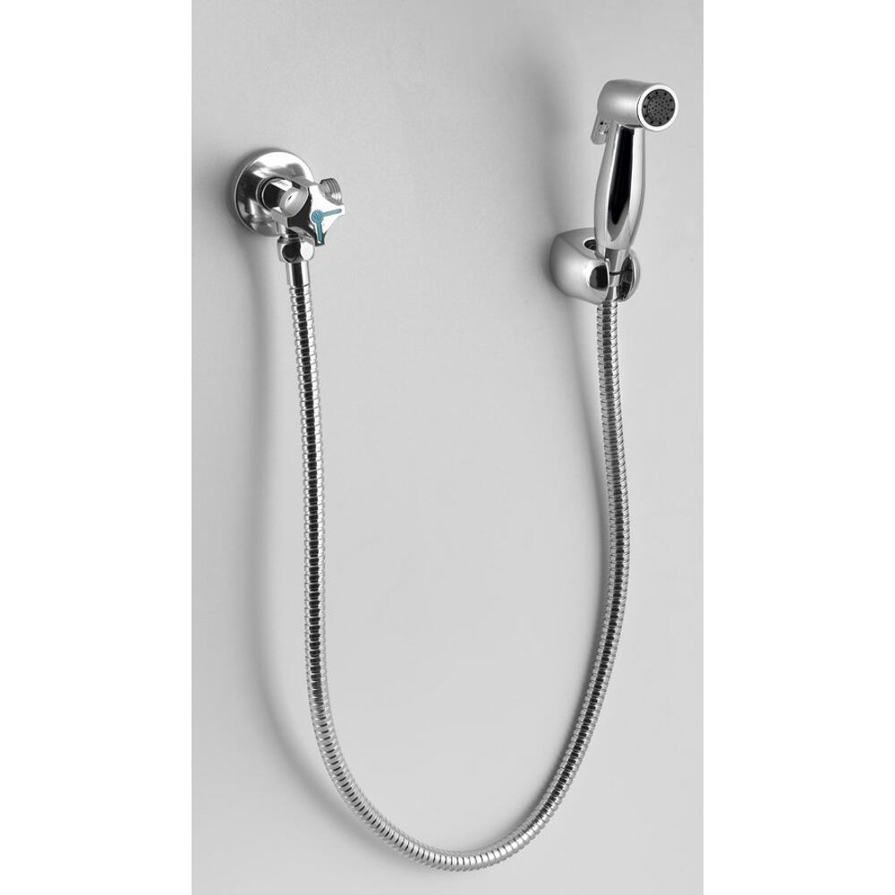 WC-Handbrause mit Doppelventil und Spülkasten-Wasseranschluss, Chrom