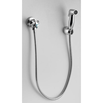 WC-Handbrause mit Doppelventil und Spülkasten-Wasseranschluss, Chrom