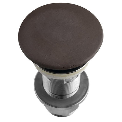 Waschbecken-Ablaufgarnitur 5/4", klick-klack, Beton-Stopfen, 10-80mm, Dunkelbraun matt