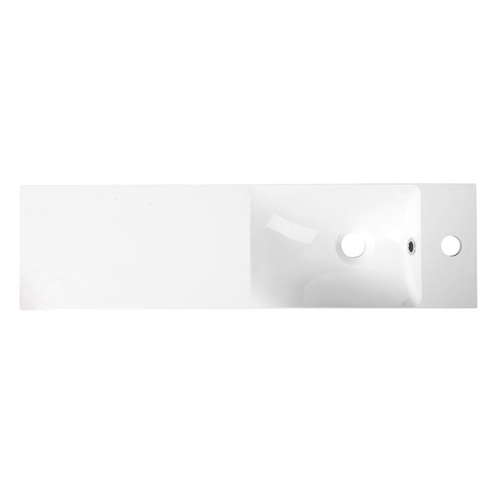 AGOS Gussmarmor-Waschtisch 80x22cx11cm, weiß, links/rechts