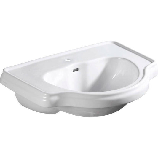 RETRO Keramik-Waschtisch 62x45,5cm, zum Einbauen, weiß