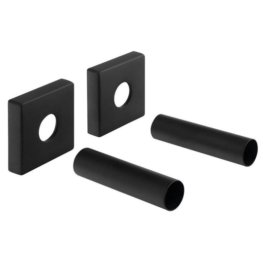 Abdeck-Rosette, Set, quadratisch, schwarz matt