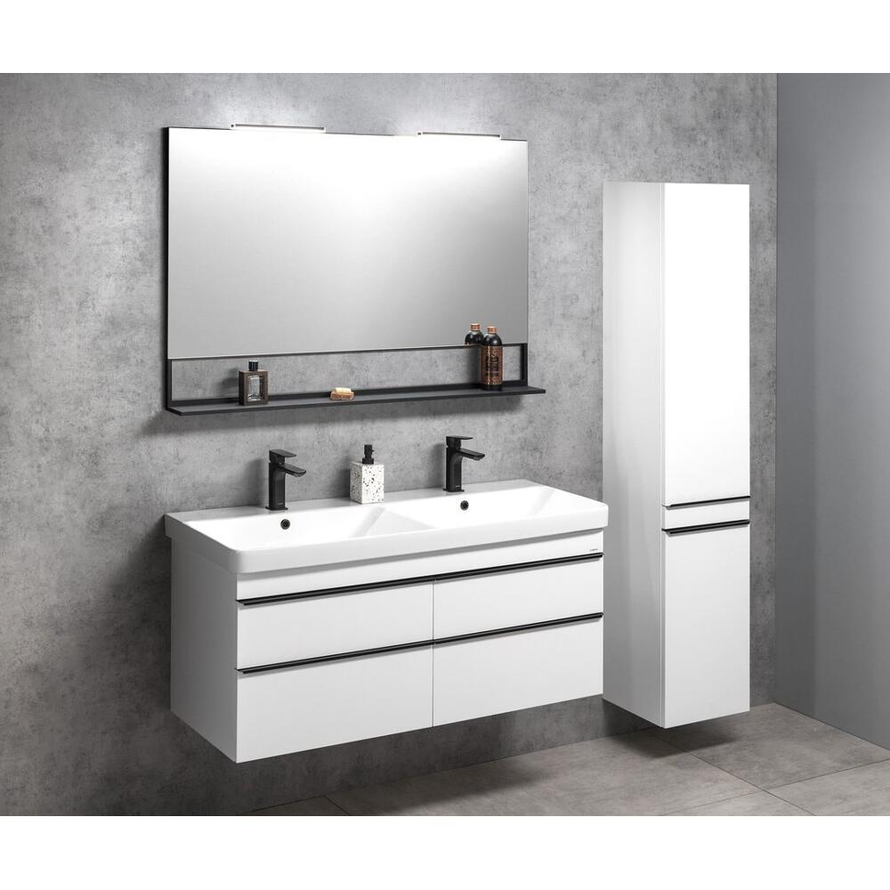 THALIE 120 Keramik-Dopplewaschtisch 120x46cm, weiss