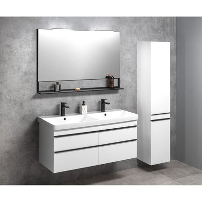THALIE 120 Keramik-Dopplewaschtisch 120x46cm, weiss