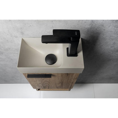 PICCOLINO Beton-Waschbecken 30,8x17cm, Wasserhahn rechten, Sand matt