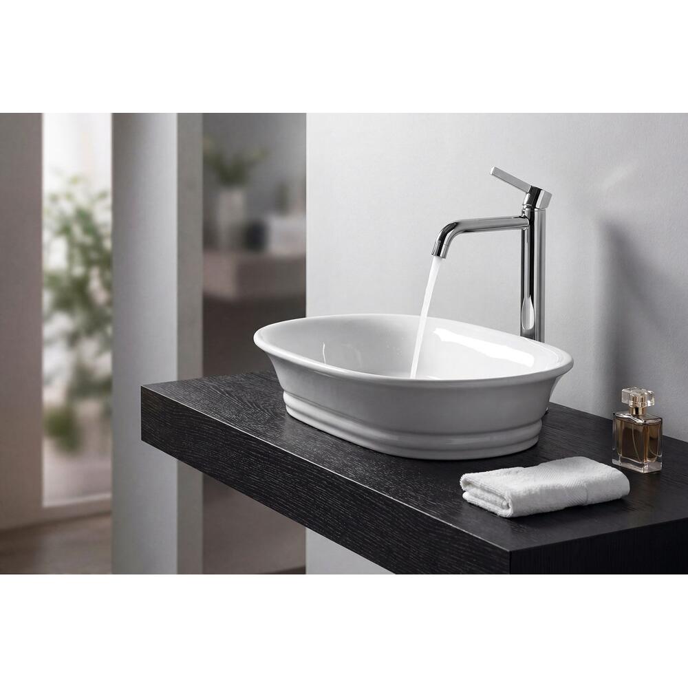 TIVOLI Keramik-Waschtisch zum Aufsetzen 55x38cm, weiss