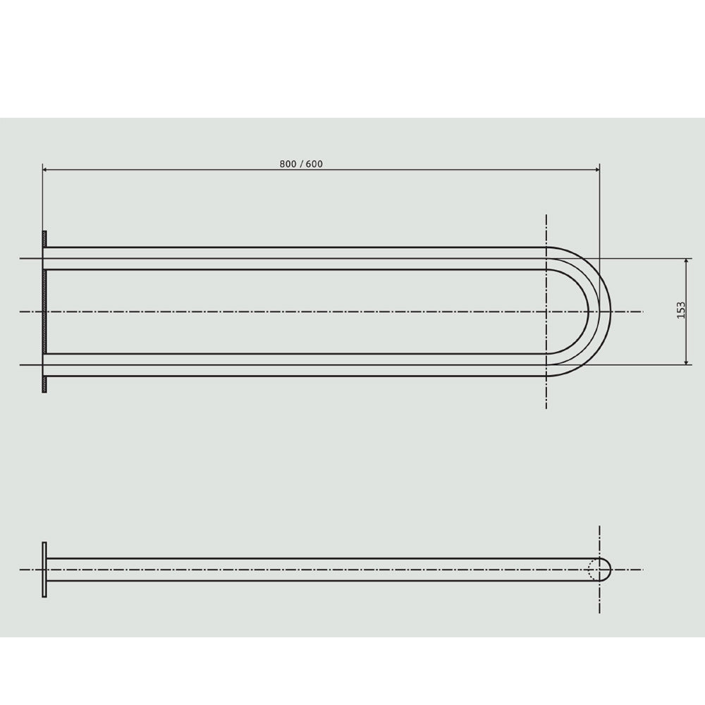 HANDICAP Stützgriff U-Form 813mm, polierter Edelstahl