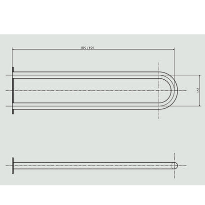 HANDICAP Stützgriff U-Form 813mm, polierter Edelstahl