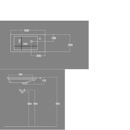 ZUNO 50 Keramik-Waschtisch 50x25cm, weiss