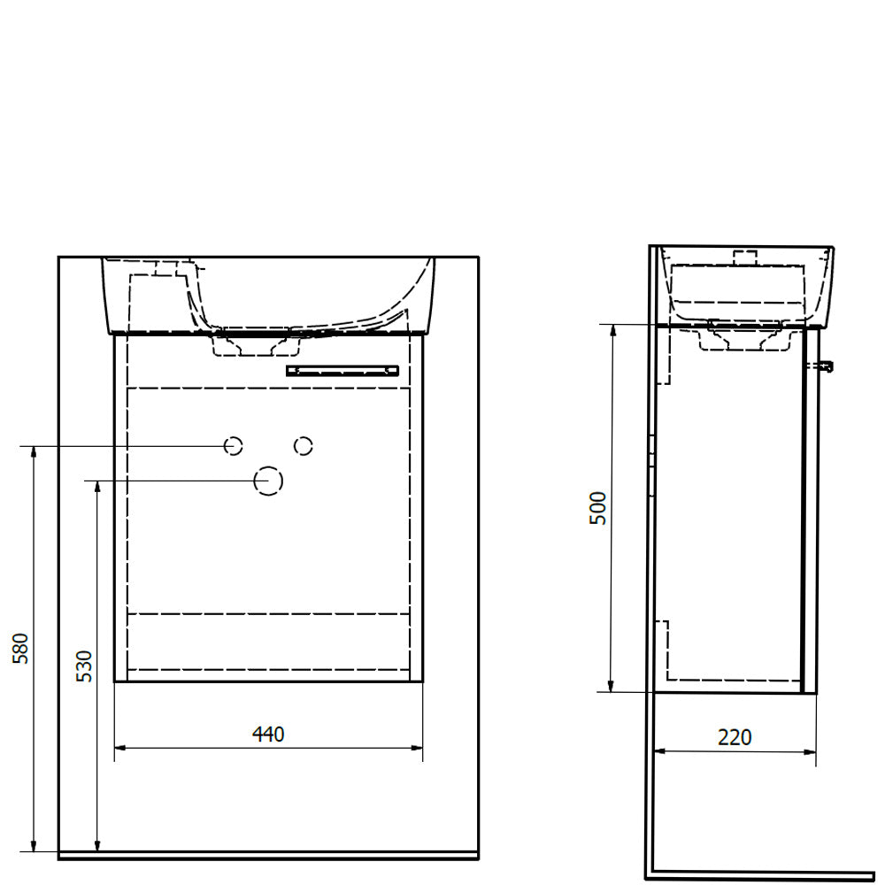 LATUS IX Unterschrank 44x50x22cm, weiß