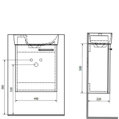 LATUS IX Unterschrank 44x50x22cm, weiß