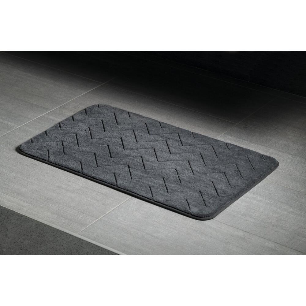 MOUSSE Badematte, 50x80cm, 100% Polyester, Anti-Rutsch, anthrazit