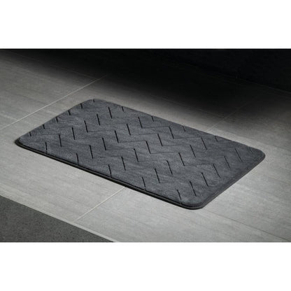 MOUSSE Badematte, 50x80cm, 100% Polyester, Anti-Rutsch, anthrazit