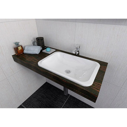 JAPURA Gussmarmor-Waschtisch 55x36cm, weiß