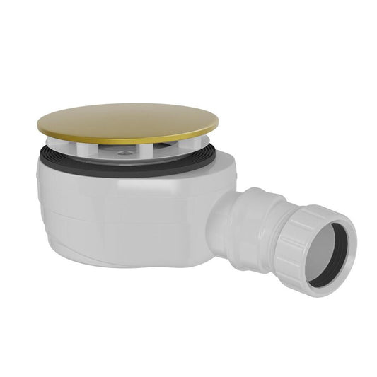Duschwannensiphon, Durch. 90mm, DN40, Niedrig, Gold matt Abdeckung