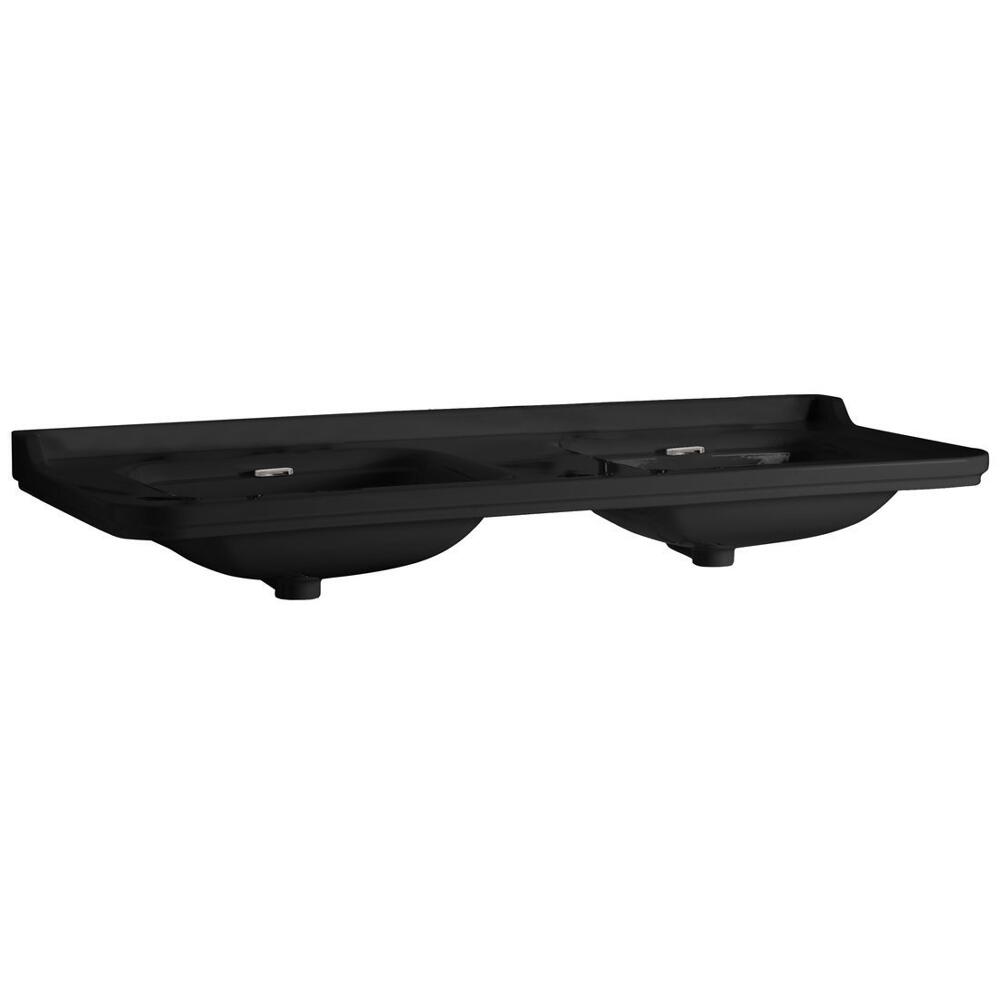 WALDORF Keramik-Doppelwaschtisch 150x55cm, schwarz matt