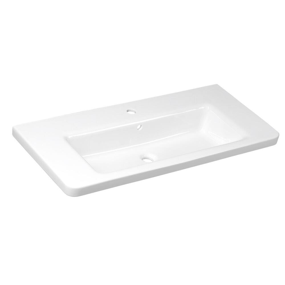 CITY Keramik-Waschtisch, eckig, 100x45cm, weiss