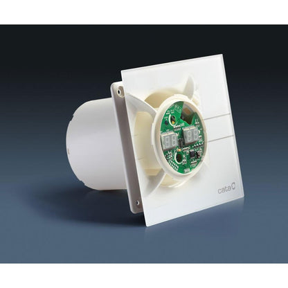 E-100 GTH axial Badventilator mit Automat, 8W, Rohrleitung 100mm, silber