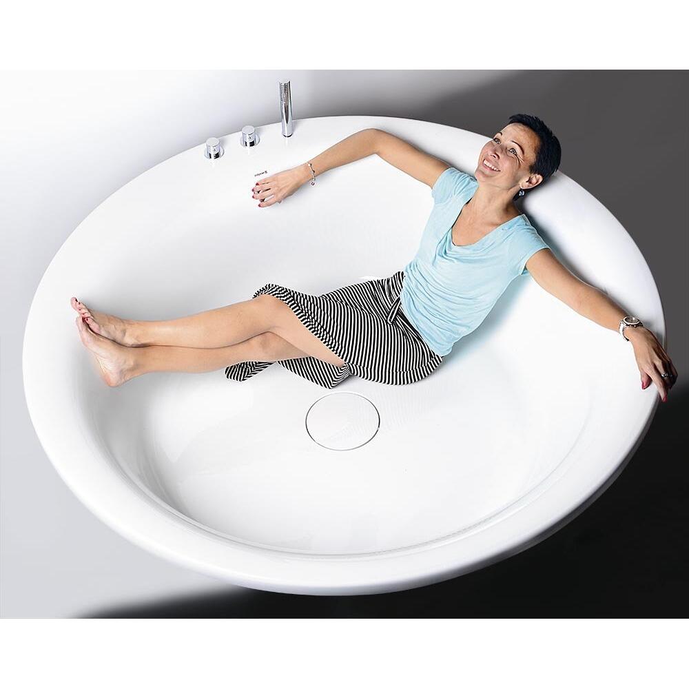OBLO Badewanne mit Rahmengestell, rund, 165x48cm, weiß