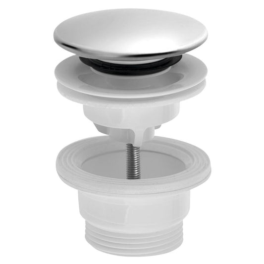 Ablaufgarnitur für Waschtische, 5/4“, klick-klack, großer Stopfen, 4-45mm, ABS/Edelstahl