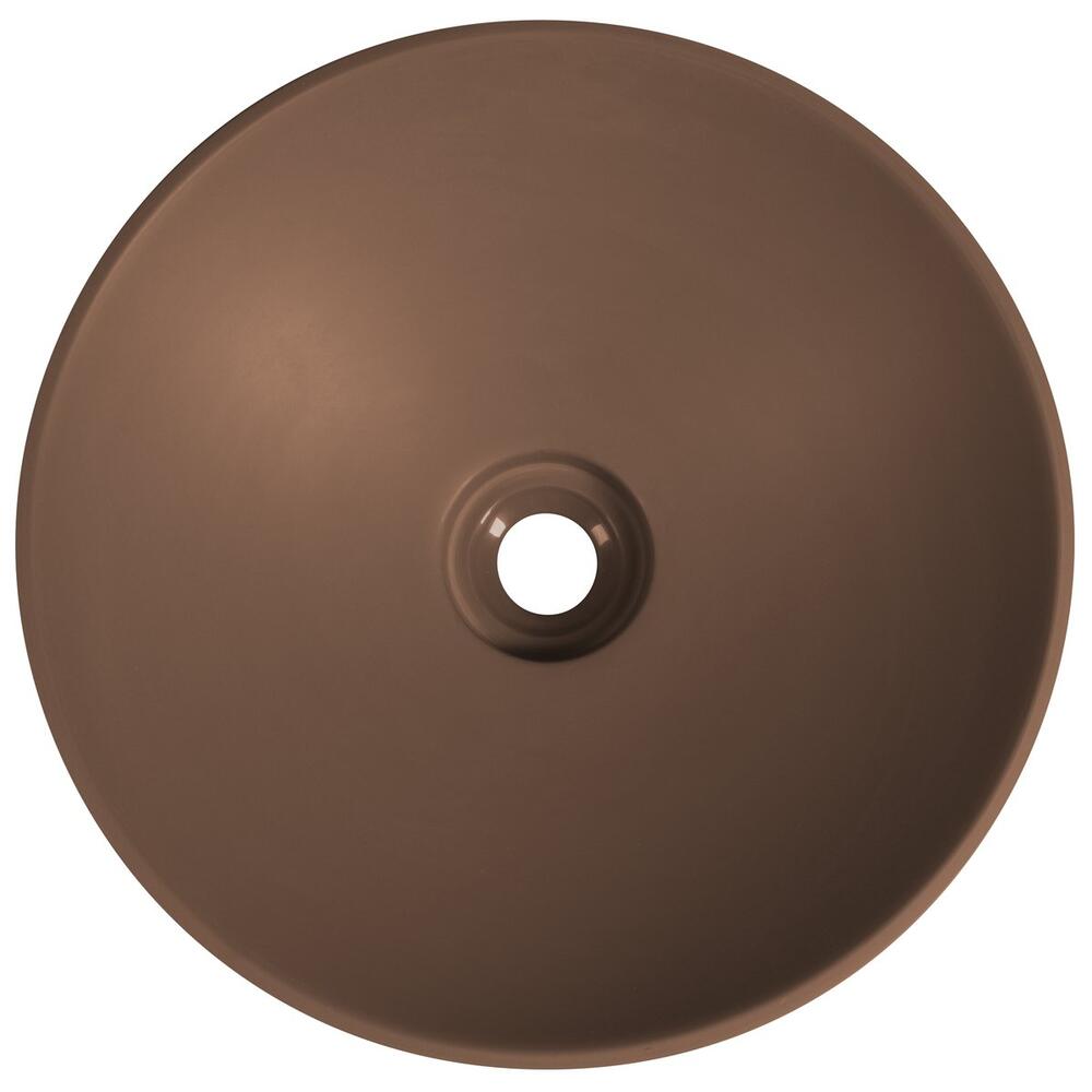 VERTO Einbauwaschtisch, Gussmarmor, Durch. 40,5cm, Braun matt