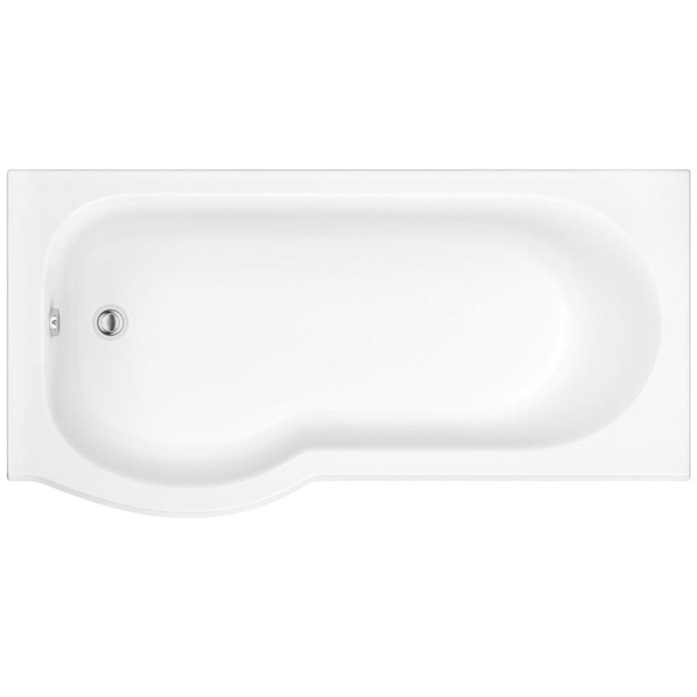 SKALI Badewanne mit Duschzone 167,5x85/75x40 cm, links, weiß
