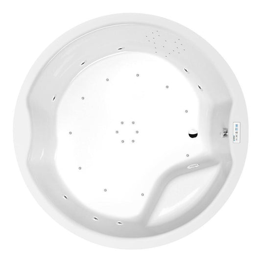 ROYAL ROUND Whirlpool-Badewanne, 172x172x49cm, Highline Hydro-Air, Chrom