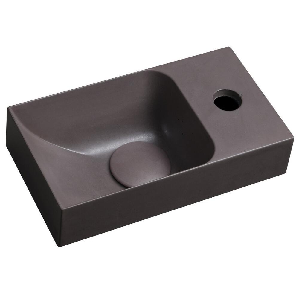 PICCOLINO Beton-Waschbecken 30,8x10x17cm, Armaturloch rechts, Dunkelbraun