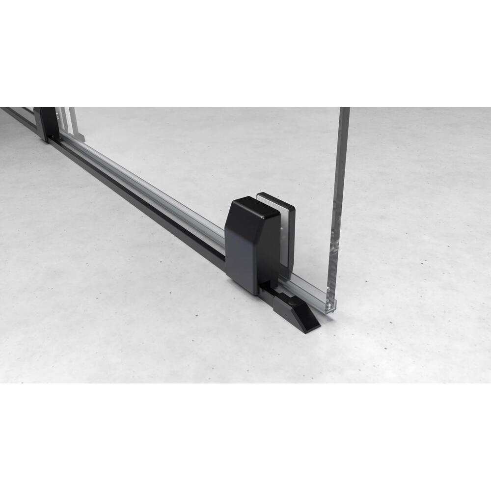 ROLLS Glaswand mit Rollen 1000 mm, schwarz