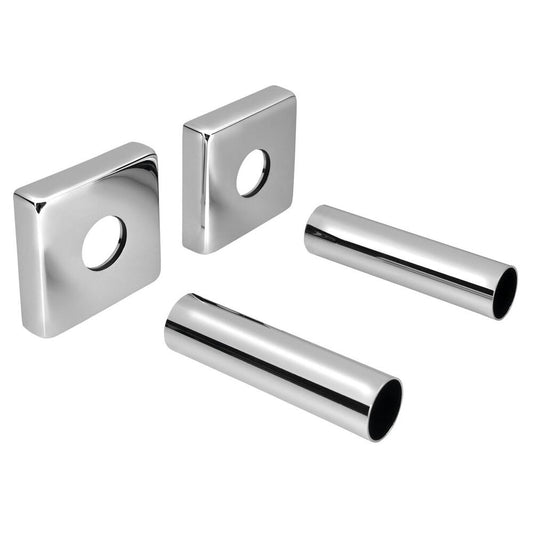 Abdeck-Rosette, Set, quadratisch, Chrom