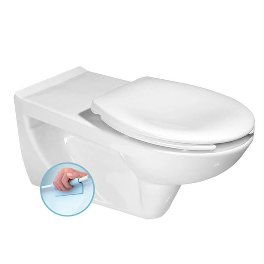 HANDICAP verlängertes Hänge-WC, Rimless, 37,5x73cm, Weiß