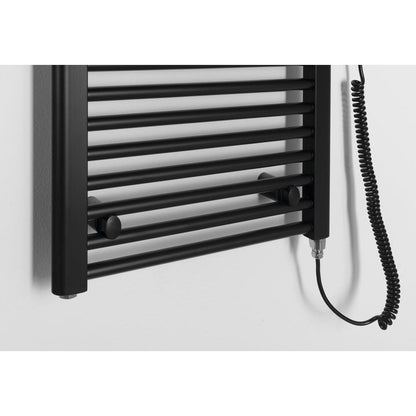 DIRECT-E Elektrischer Badheizkörper, gerade, 450x1320 mm, 400 W, Schwarz