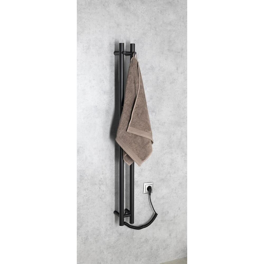 PAPINADO Handtuchtrockner elektrisch, 109x1200mm, 40W, Schwarz matt