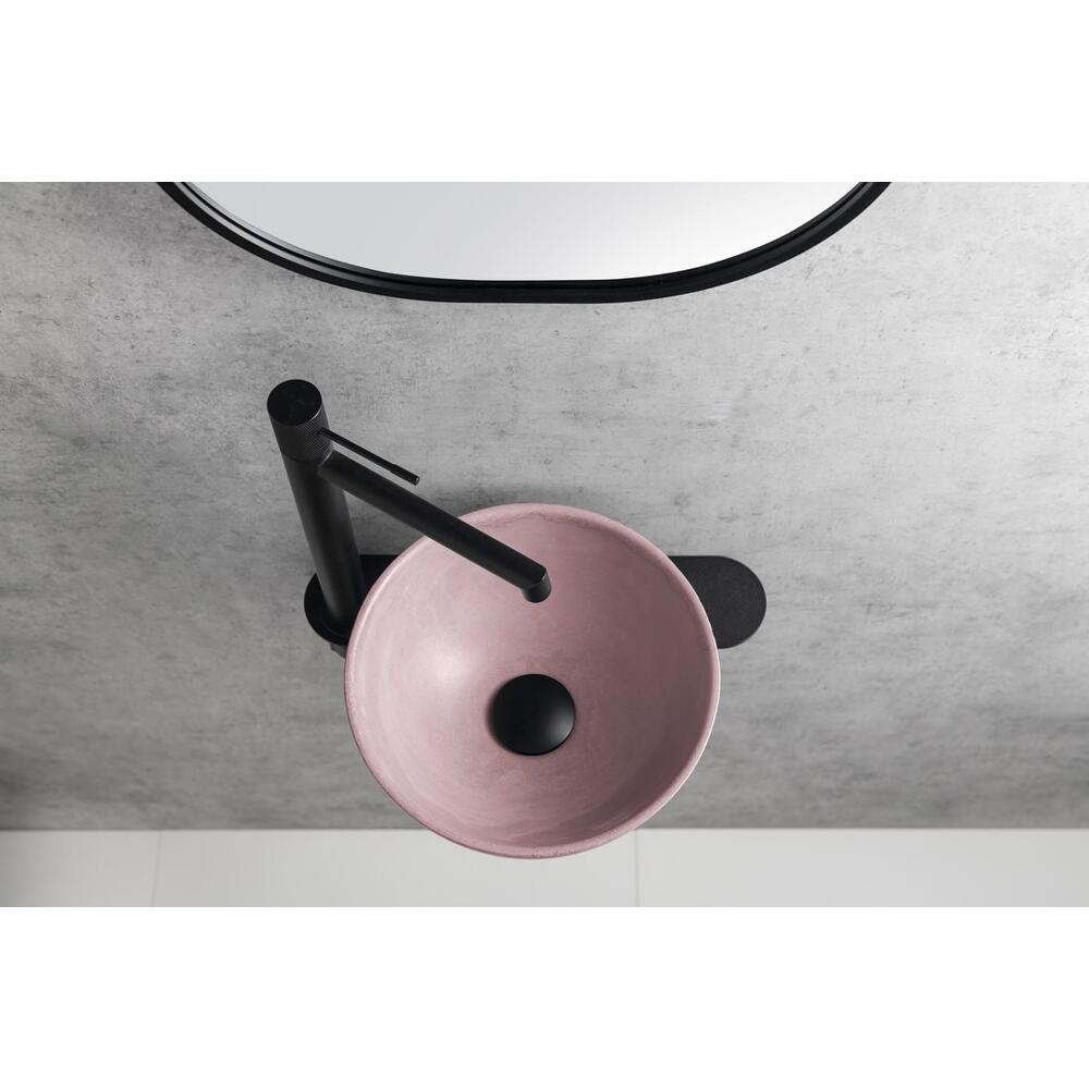 MINOR Betonwaschbecken zum Aufsetzen, Durchmesser 26cm, Rosa matt