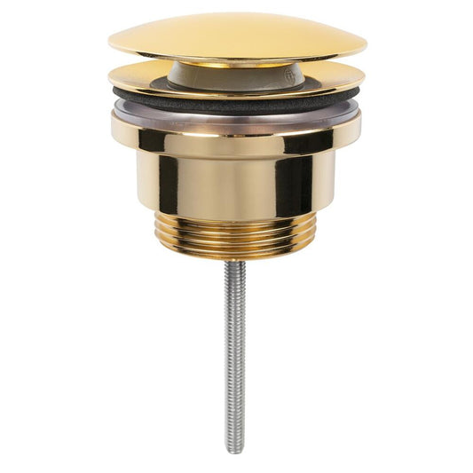 Ablaufgarnitur 5/4“, click-clack, großer Stopfen, Gold