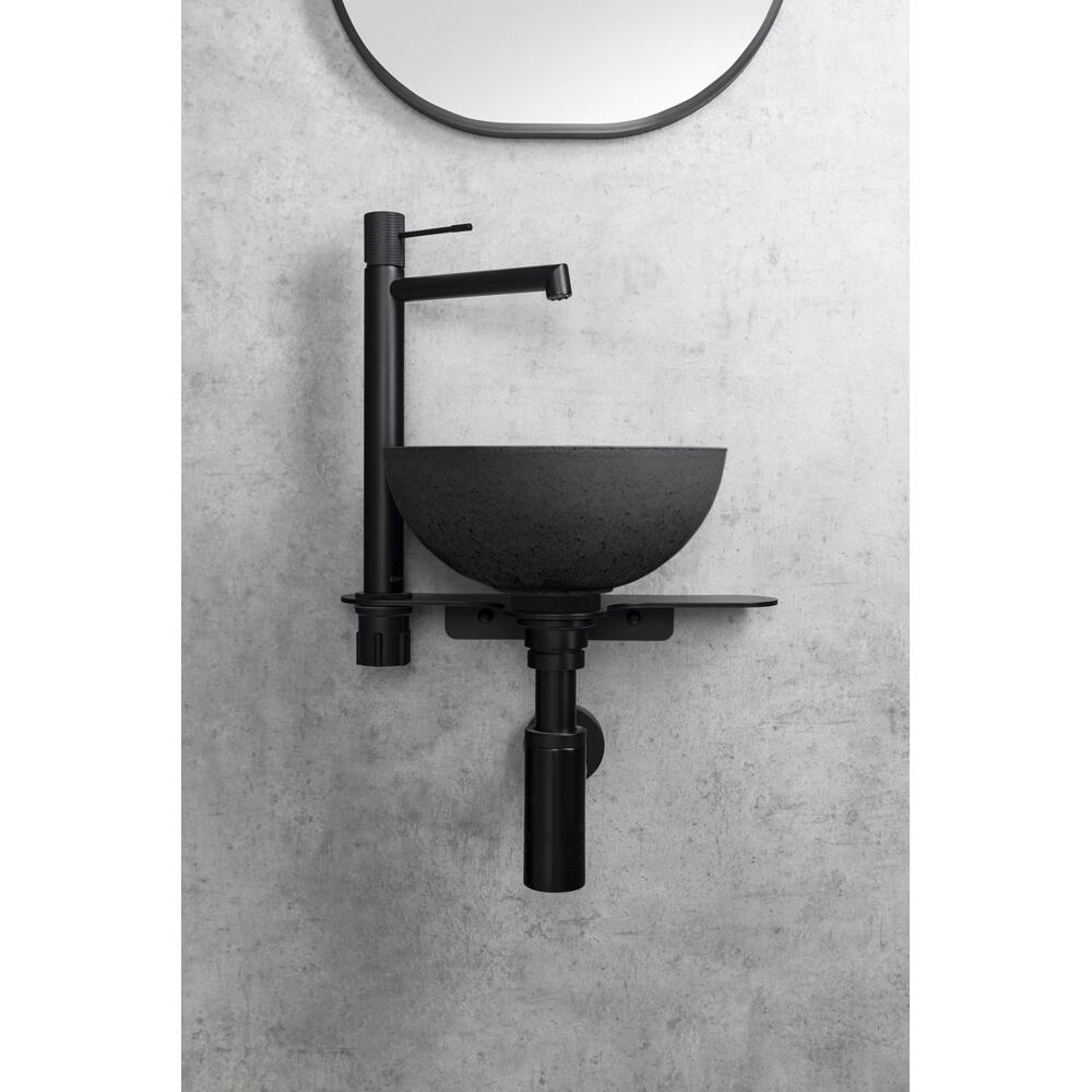 MINOR Betonwaschbecken zum Aufsetzen, Durchmesser 26cm, Anthrazit matt