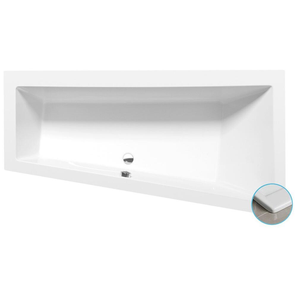 ANDRA R SLIM asymmetrische Badewanne 170x90x45cm, weiss