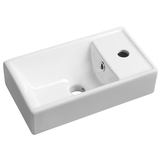 MINOS Keramik-Waschtisch 40x22cm, Waserhahn rechts, weiss