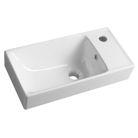 NUALI Keramik-Waschbecken 50x25cm, rechts/weiss